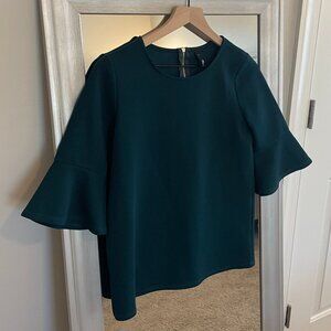 ING Women's Green 3/4 Bell Sleeve Top Blouse Size M